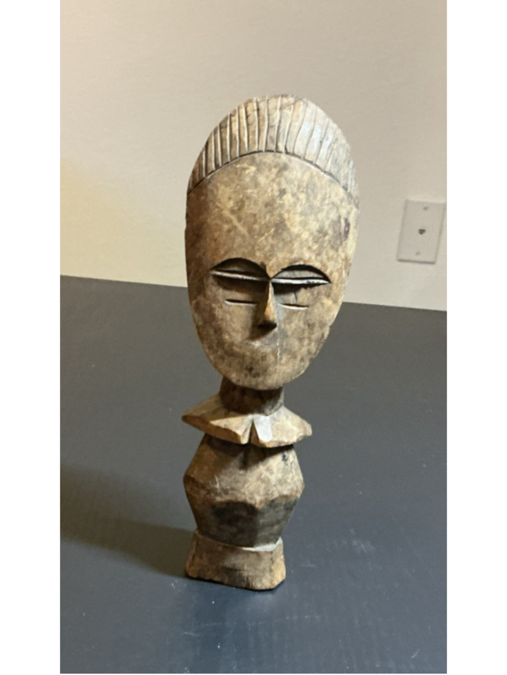 VINTAGE 1970’s Wooden African Tribal Art Ashanti Akuaba Fertility Doll.9.5”tall